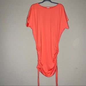Coral color swim dress cover up